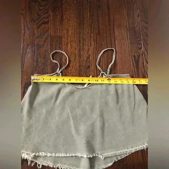 Free People Women’s S Hunter/Army Green Spaghetti Straps Crop Top w/Fringe - EUC - Picture 4 of 10